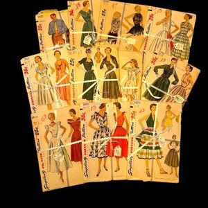12 Piece Lot Of 1950s Simplicity Sewing Patterns